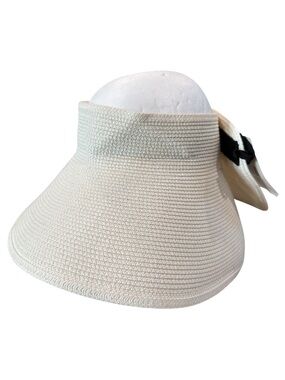 Laura Ashley Wide Brim Adjustable Straw Visor Light Weight Cottage Core  NWT